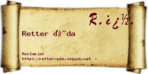 Retter Éda névjegykártya